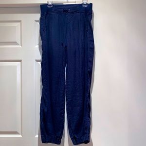 Athleta Size 6 Navy Linen Pants